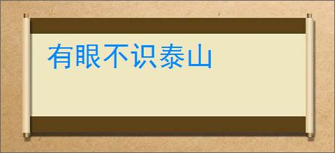 有眼不识泰山