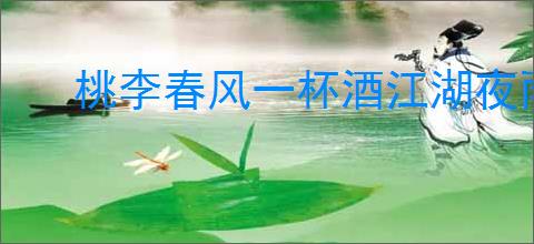 桃李春风一杯酒江湖夜雨十年灯