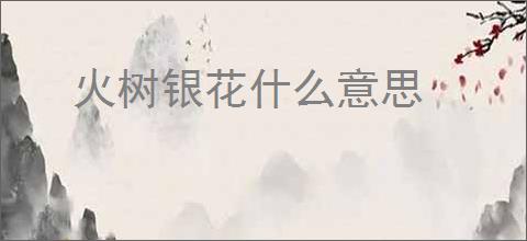 火树银花什么意思