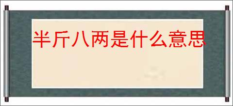 半斤八两是什么意思