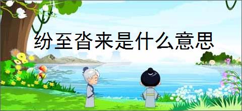纷至沓来是什么意思