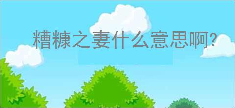 糟糠之妻什么意思啊?