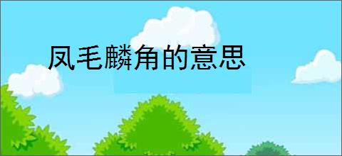 凤毛麟角的意思