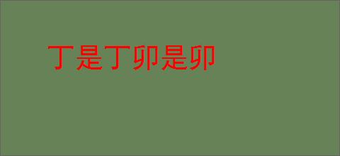 丁是丁卯是卯