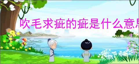 吹毛求疵的疵是什么意思