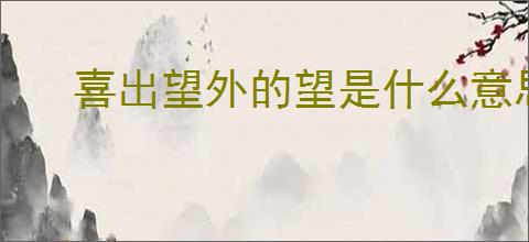 喜出望外的望是什么意思