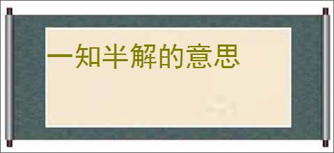 一知半解的意思