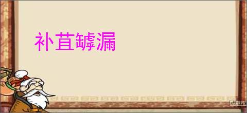 补苴罅漏